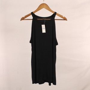 Lane Bryant Black Ribbed Halter Tank NWT